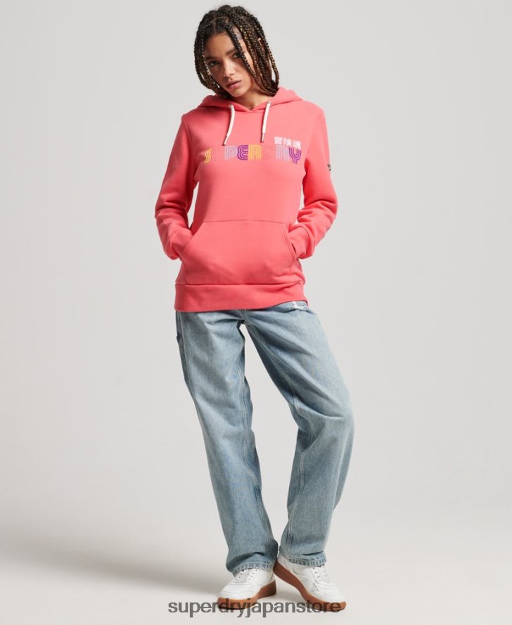 レトロレインボーパーカー 女性 Superdry 衣類 ピンク 2J62PZ3332