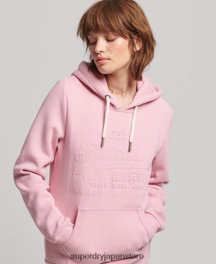 エンボスグラフィックロゴ パーカー 女性 Superdry 衣類 ピンク 2J62PZ3338