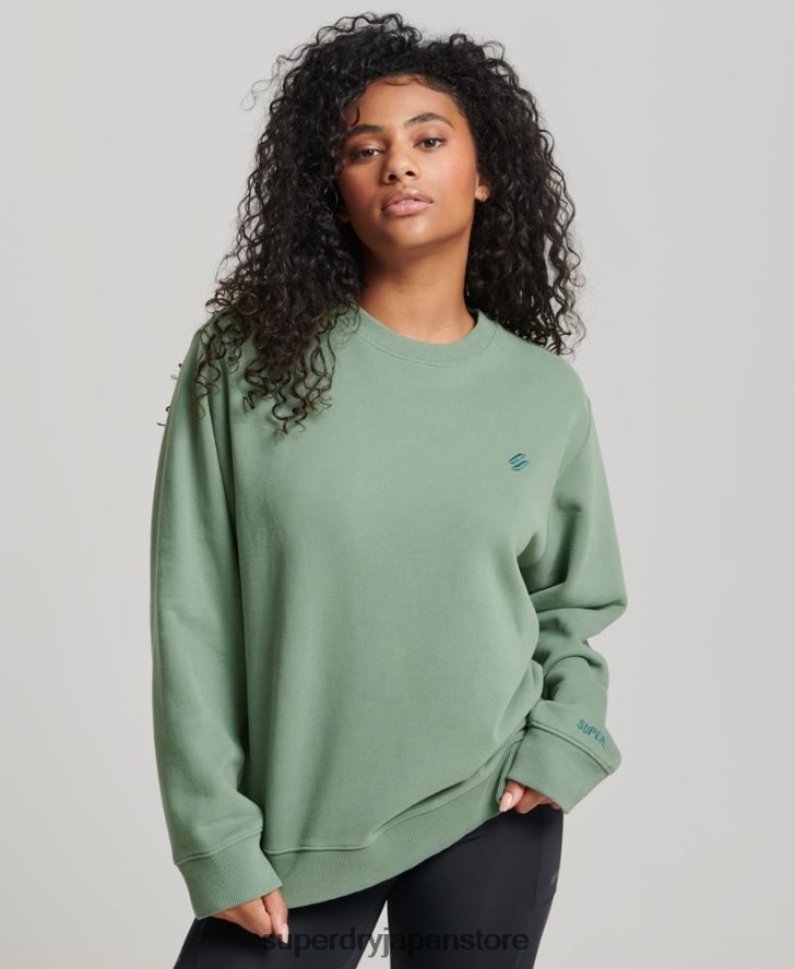 オーガニックコットンコアクルースウェットシャツ 女性 Superdry 衣類 緑 2J62PZ3341