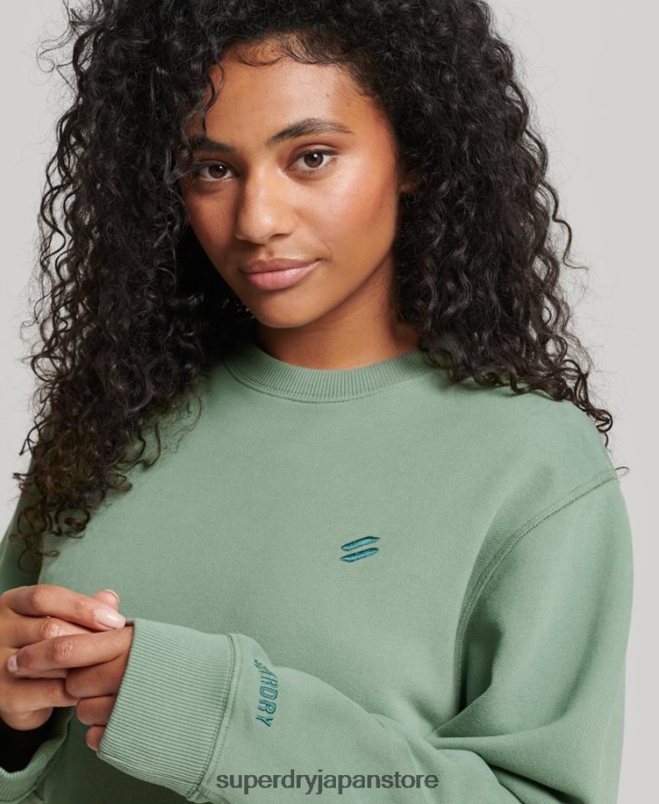オーガニックコットンコアクルースウェットシャツ 女性 Superdry 衣類 緑 2J62PZ3341