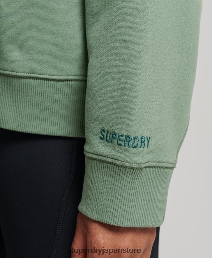 オーガニックコットンコアクルースウェットシャツ 女性 Superdry 衣類 緑 2J62PZ3341