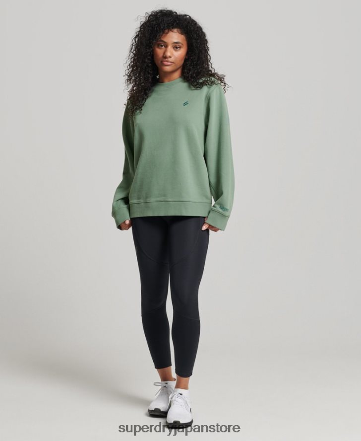 オーガニックコットンコアクルースウェットシャツ 女性 Superdry 衣類 緑 2J62PZ3341