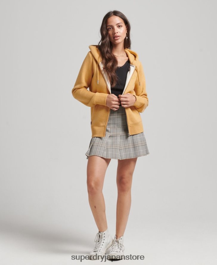 オーガニックコットン エッセンシャル ロゴ ジップ パーカー 女性 Superdry 衣類 黄色 2J62PZ3343