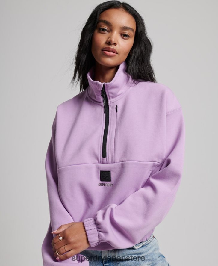 テックバットウィングハーフジップスウェットシャツ 女性 Superdry 衣類 紫 2J62PZ3354