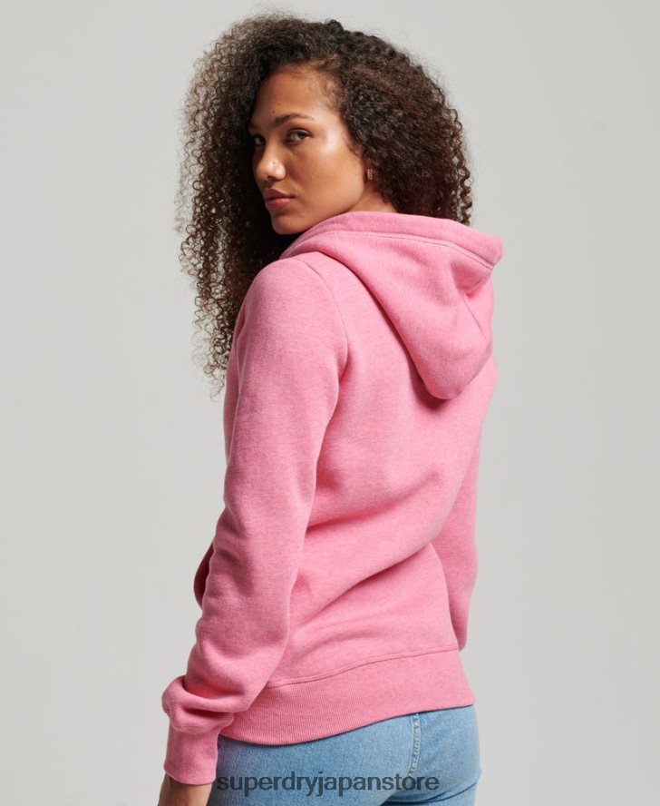 ヴィンテージロゴ刺繍ジップパーカー 女性 Superdry 衣類 ピンク 2J62PZ3355
