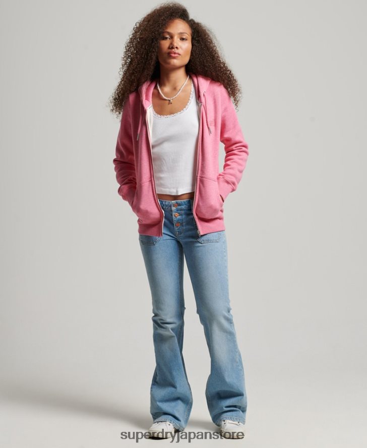 ヴィンテージロゴ刺繍ジップパーカー 女性 Superdry 衣類 ピンク 2J62PZ3355