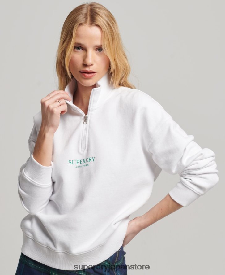 コアスポーツ ハーフジップ トラックトップ 女性 Superdry 衣類 白 2J62PZ3356