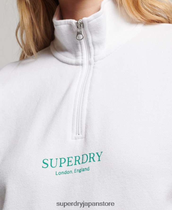 コアスポーツ ハーフジップ トラックトップ 女性 Superdry 衣類 白 2J62PZ3356