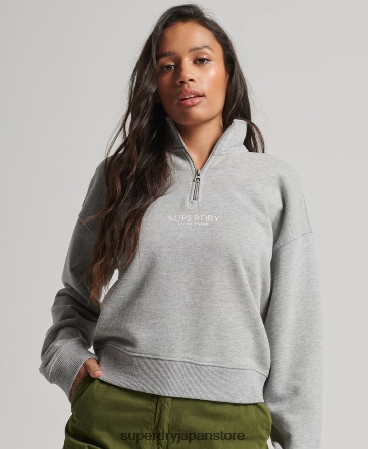 コアスポーツ ハーフジップ トラックトップ 女性 Superdry 衣類 グレー 2J62PZ3357