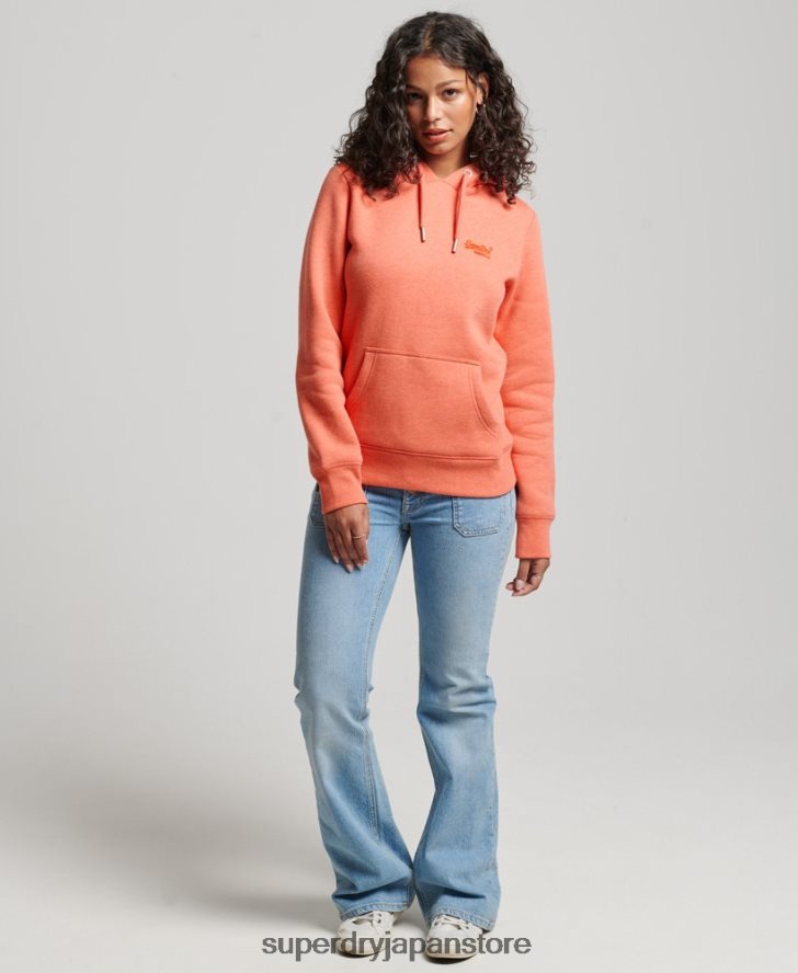 ヴィンテージロゴ刺繍パーカー 女性 Superdry 衣類 コーラル 2J62PZ3358