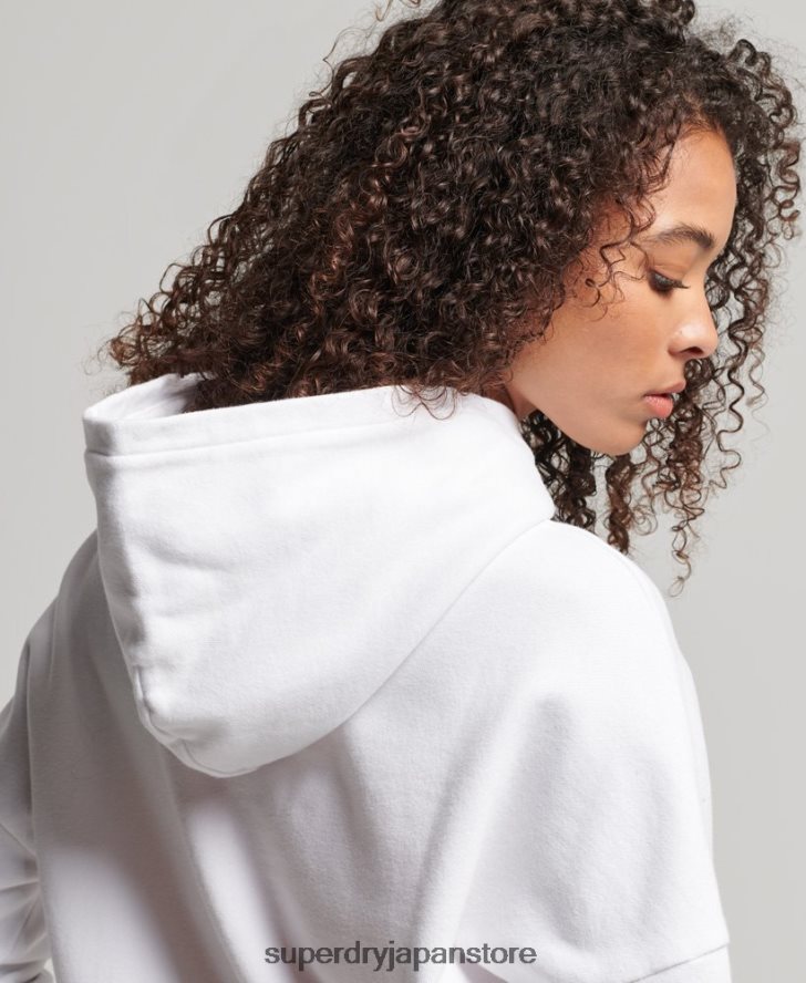 コアスポーツクロップボックスパーカー 女性 Superdry 衣類 白 2J62PZ3359