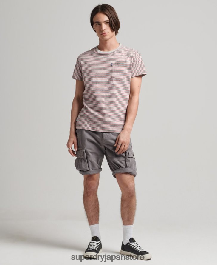 オーガニックコットン ヴィンテージ コア カーゴ ヘビー ショーツ 男性 Superdry 衣類 グレー 2J62PZ335