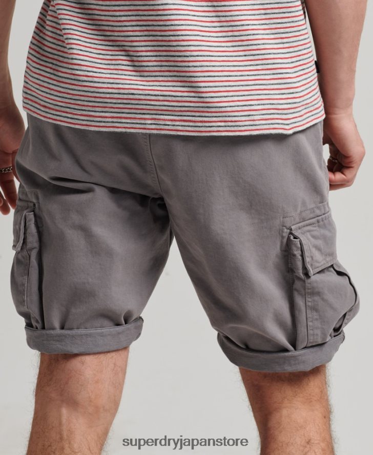 オーガニックコットン ヴィンテージ コア カーゴ ヘビー ショーツ 男性 Superdry 衣類 グレー 2J62PZ335