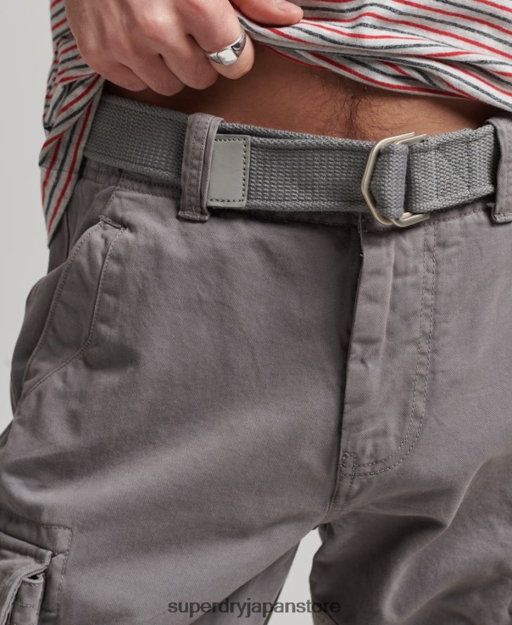 オーガニックコットン ヴィンテージ コア カーゴ ヘビー ショーツ 男性 Superdry 衣類 グレー 2J62PZ335