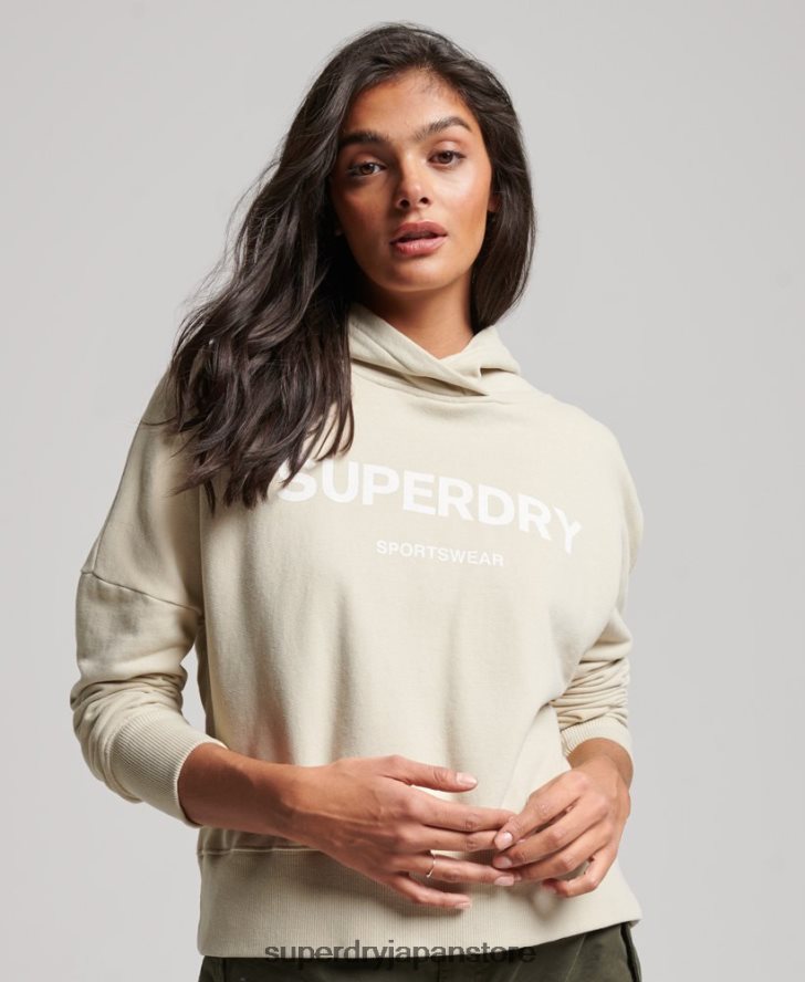 コアスポーツクロップボックスパーカー 女性 Superdry 衣類 ベージュ 2J62PZ3360