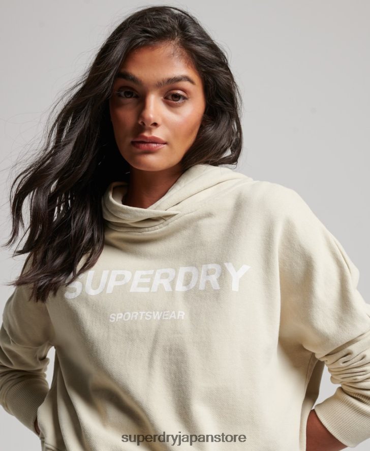コアスポーツクロップボックスパーカー 女性 Superdry 衣類 ベージュ 2J62PZ3360