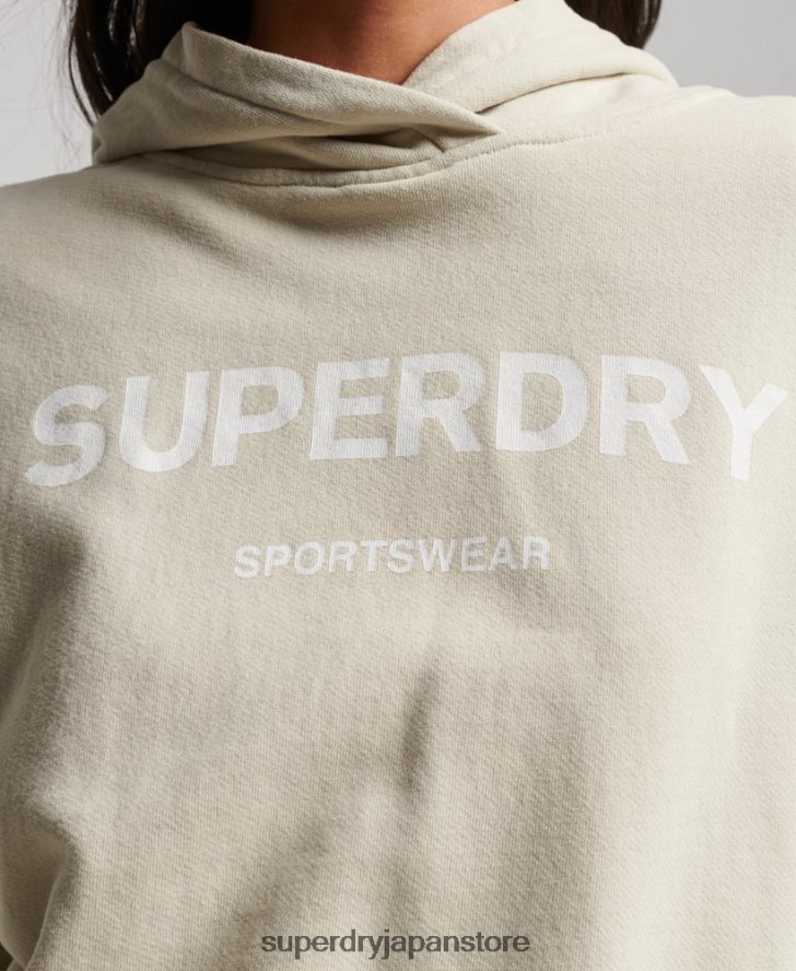 コアスポーツクロップボックスパーカー 女性 Superdry 衣類 ベージュ 2J62PZ3360