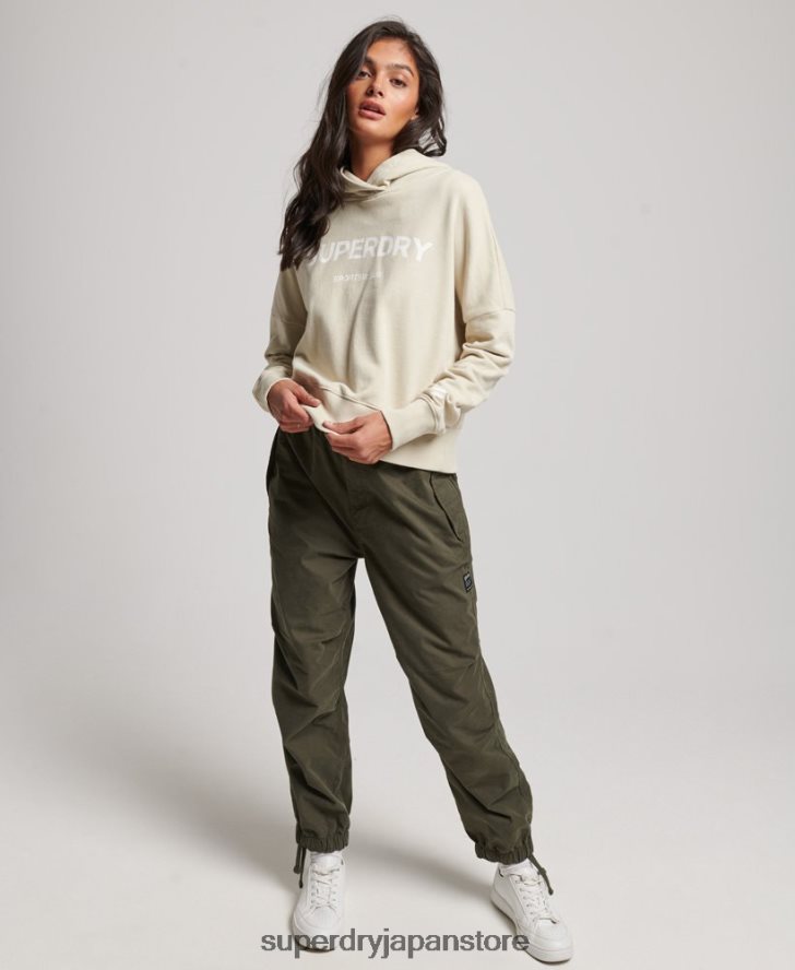 コアスポーツクロップボックスパーカー 女性 Superdry 衣類 ベージュ 2J62PZ3360