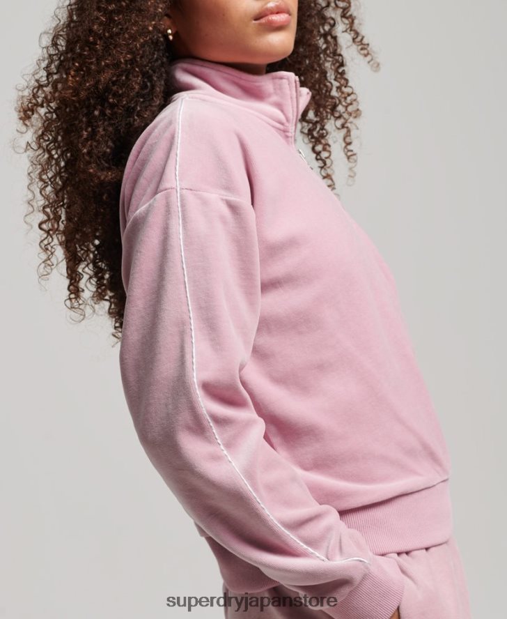 ベロアヘンリースウェットシャツ 女性 Superdry 衣類 ピンク 2J62PZ3361