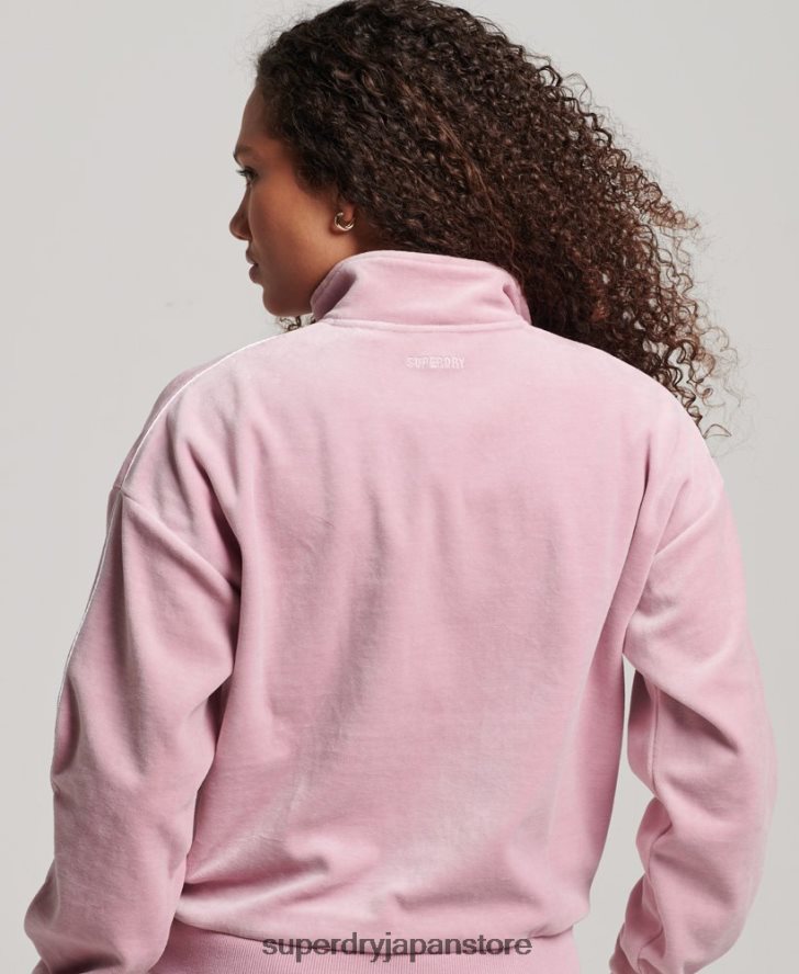 ベロアヘンリースウェットシャツ 女性 Superdry 衣類 ピンク 2J62PZ3361