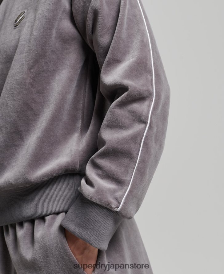 ベロアヘンリースウェットシャツ 女性 Superdry 衣類 グレー 2J62PZ3362