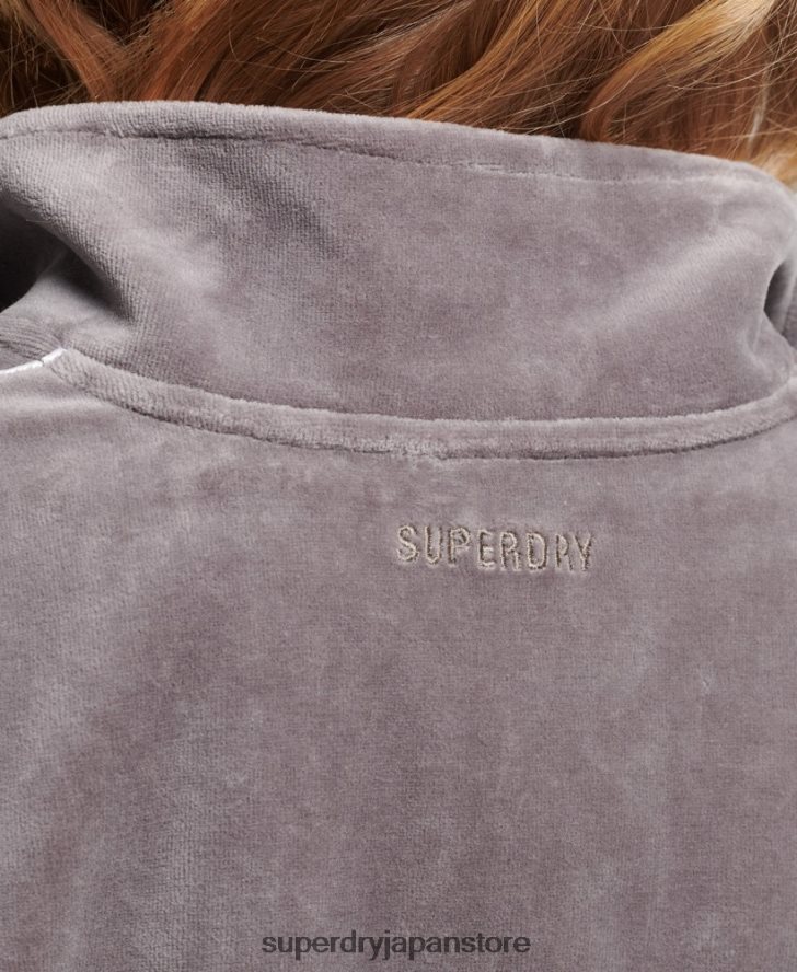ベロアヘンリースウェットシャツ 女性 Superdry 衣類 グレー 2J62PZ3362