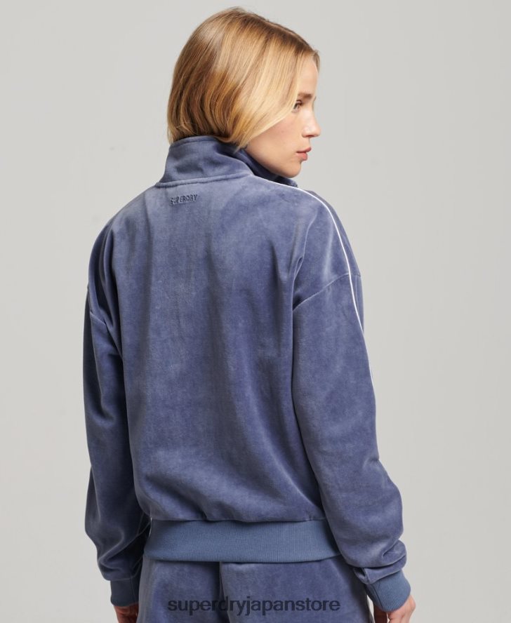 ベロアヘンリースウェットシャツ 女性 Superdry 衣類 青 2J62PZ3363