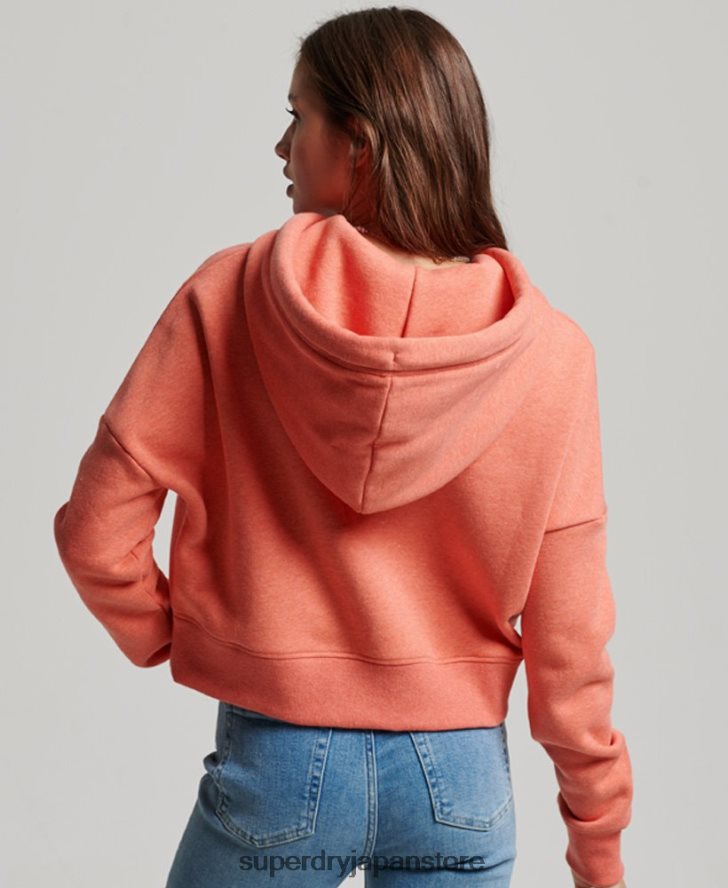 ヴィンテージロゴクロップパーカー 女性 Superdry 衣類 コーラル 2J62PZ3366