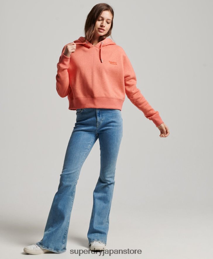 ヴィンテージロゴクロップパーカー 女性 Superdry 衣類 コーラル 2J62PZ3366