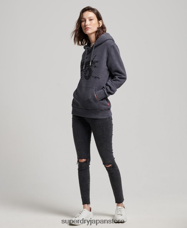 ヴィンテージグッズストアパーカー 女性 Superdry 衣類 黒 2J62PZ3367