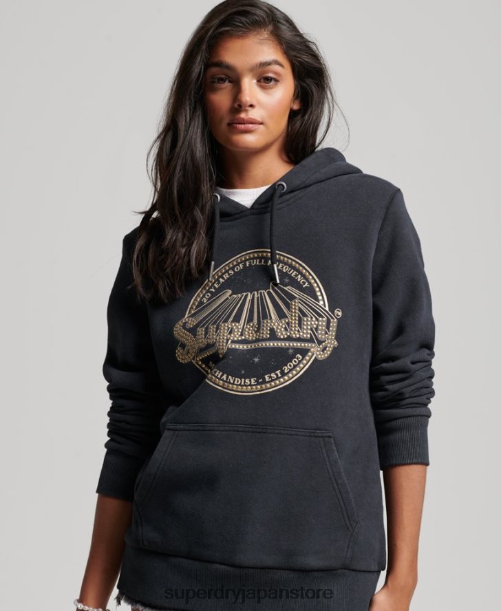 ヴィンテージグッズストアパーカー 女性 Superdry 衣類 黒 2J62PZ3368