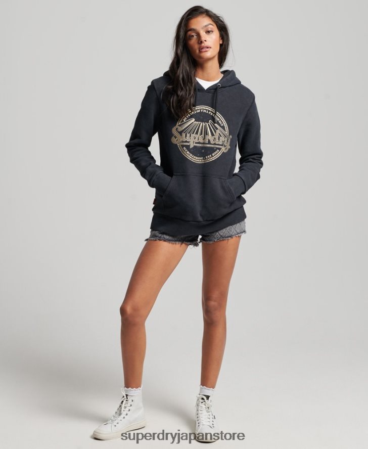 ヴィンテージグッズストアパーカー 女性 Superdry 衣類 黒 2J62PZ3368