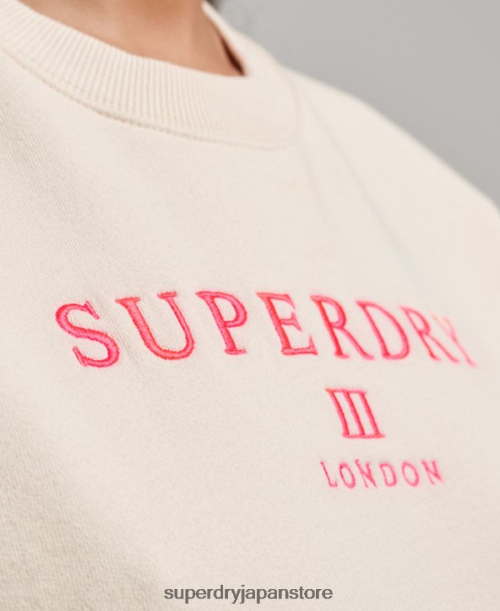 紋章オーバーサイズクルースウェットシャツ 女性 Superdry 衣類 クリーム 2J62PZ3369