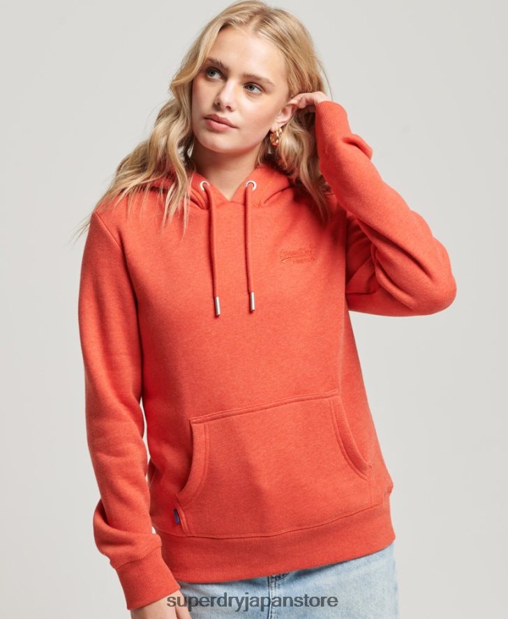 ヴィンテージロゴ刺繍パーカー 女性 Superdry 衣類 オレンジ 2J62PZ3371