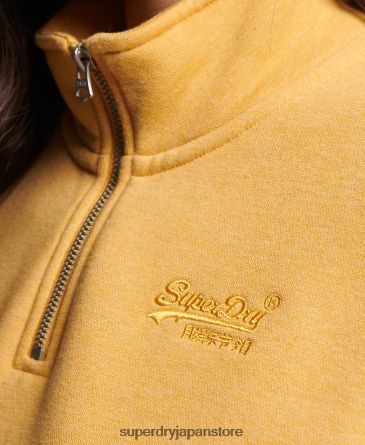 オーガニックコットン ヴィンテージロゴ ヘンリースウェットシャツ 女性 Superdry 衣類 黄色 2J62PZ3372