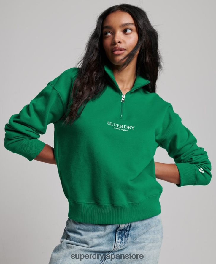 コアスポーツ ハーフジップ トラックトップ 女性 Superdry 衣類 緑 2J62PZ3373