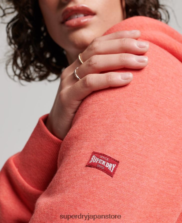 ヴィンテージ スクリプト カレッジ ジップ パーカー 女性 Superdry 衣類 コーラル 2J62PZ3374