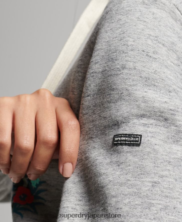 花柄のスクリプトパーカー 女性 Superdry 衣類 グレー 2J62PZ3376