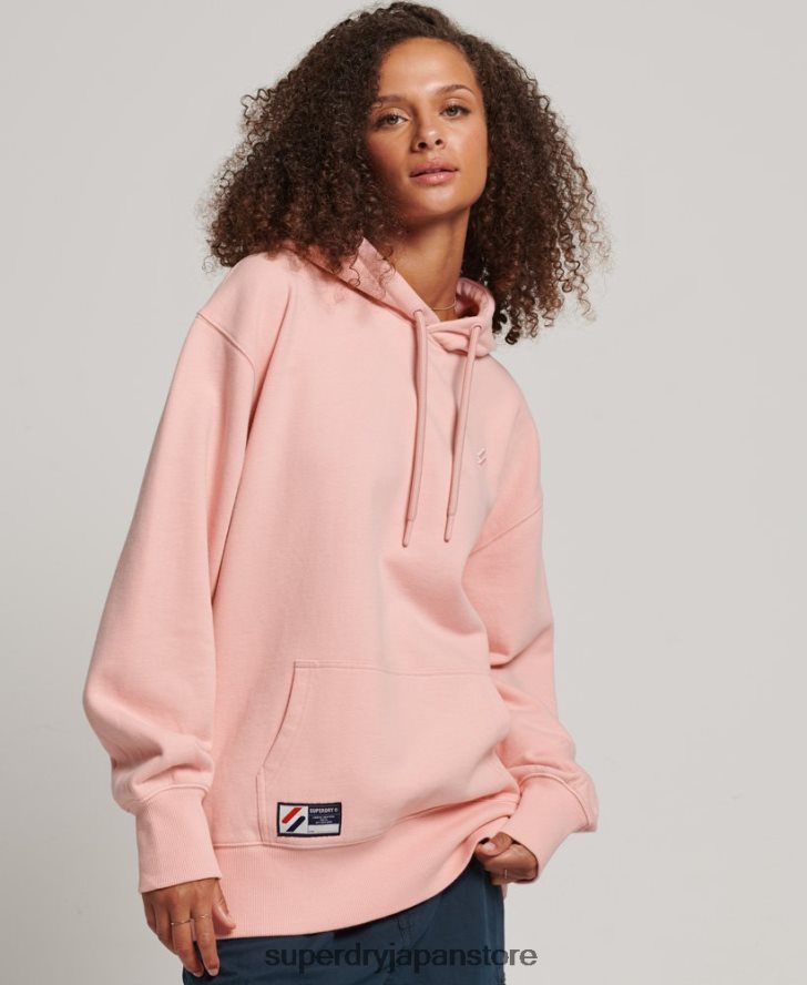 オーガニックコットン エッセンシャル オーバーサイズ パーカー 女性 Superdry 衣類 ピンク 2J62PZ3380