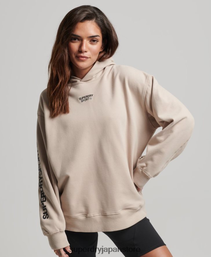 コアオーバーサイズパーカー 女性 Superdry 衣類 ベージュ 2J62PZ3381