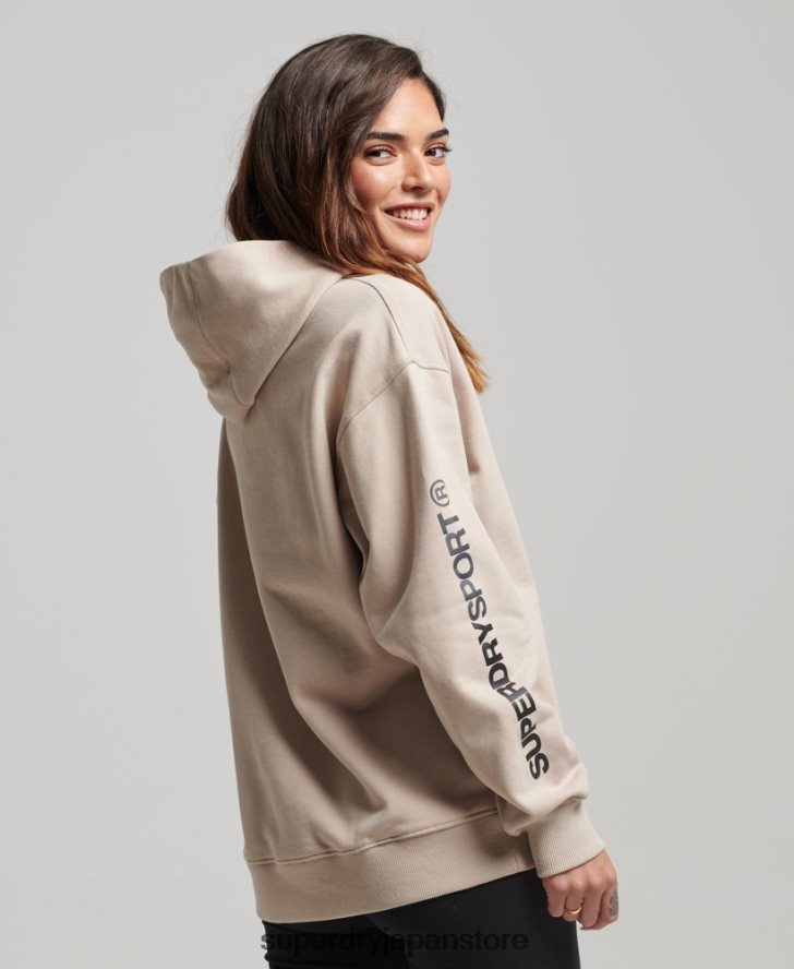 コアオーバーサイズパーカー 女性 Superdry 衣類 ベージュ 2J62PZ3381