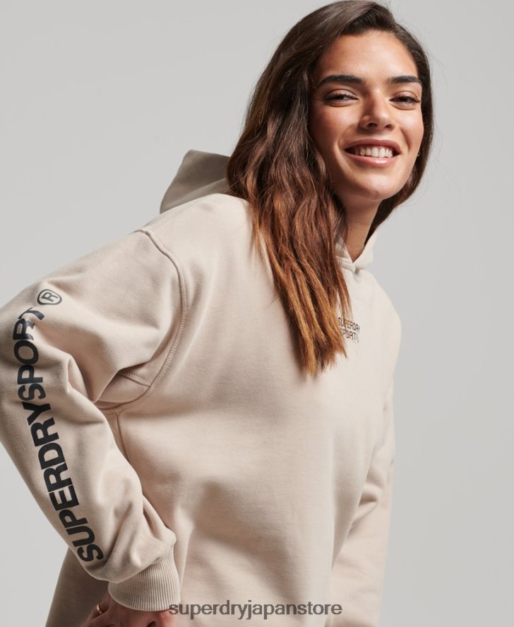 コアオーバーサイズパーカー 女性 Superdry 衣類 ベージュ 2J62PZ3381