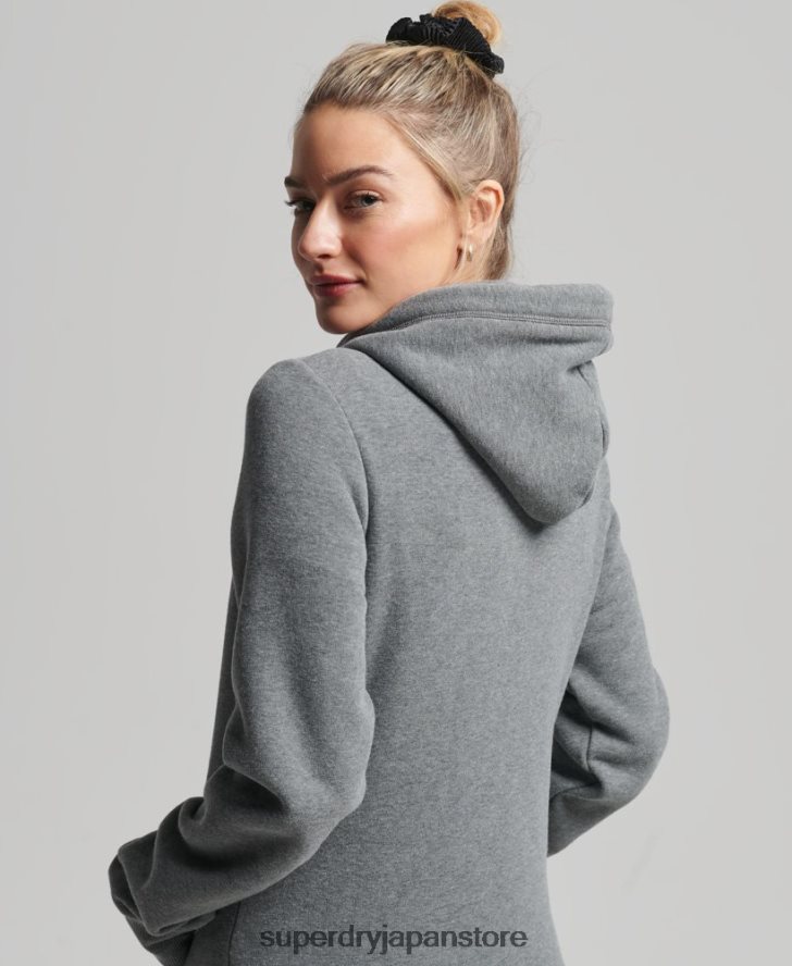 オーガニックコットン ヴィンテージロゴ ジップパーカー 女性 Superdry 衣類 グレー 2J62PZ3383