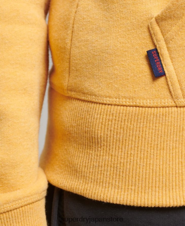 オーガニックコットン ヴィンテージロゴ ジップパーカー 女性 Superdry 衣類 黄色 2J62PZ3384