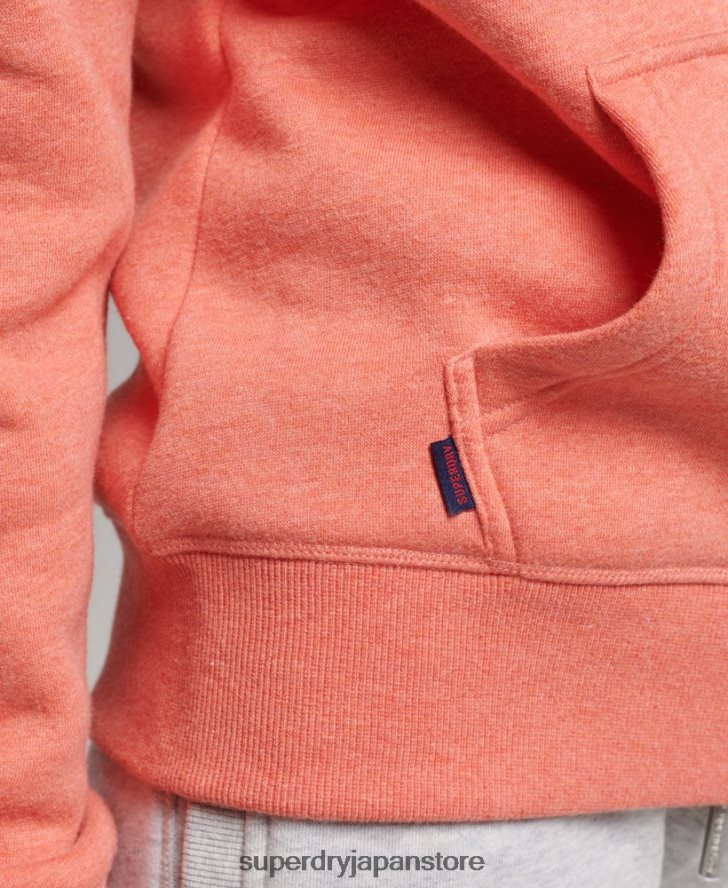 オーガニックコットンのヴィンテージロゴ刺繍パーカー 女性 Superdry 衣類 コーラル 2J62PZ3385