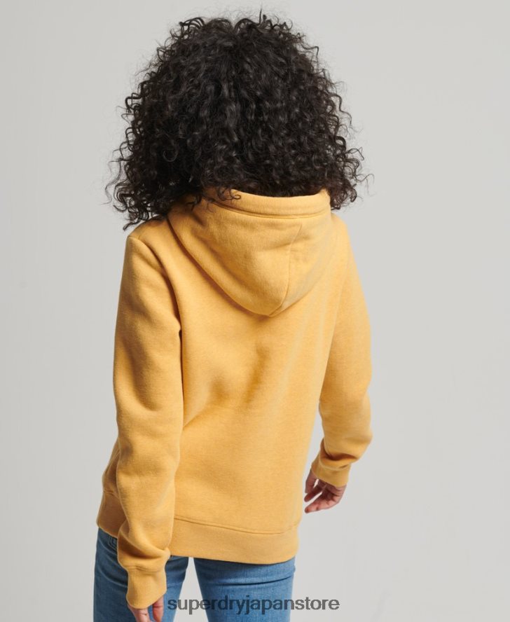 オーガニックコットンのヴィンテージロゴ刺繍パーカー 女性 Superdry 衣類 黄色 2J62PZ3386