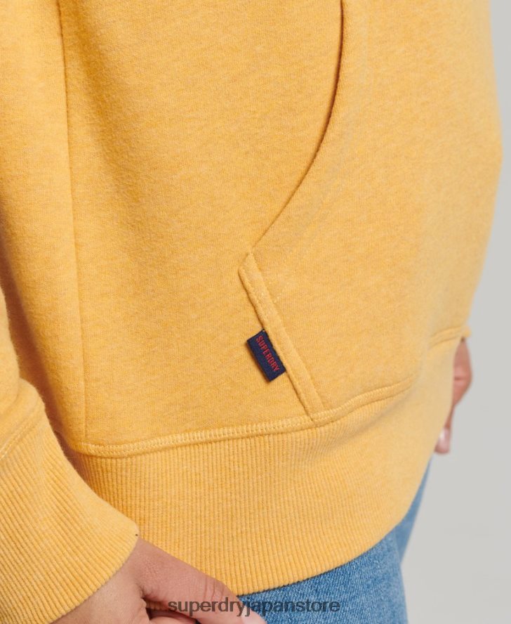 オーガニックコットンのヴィンテージロゴ刺繍パーカー 女性 Superdry 衣類 黄色 2J62PZ3386