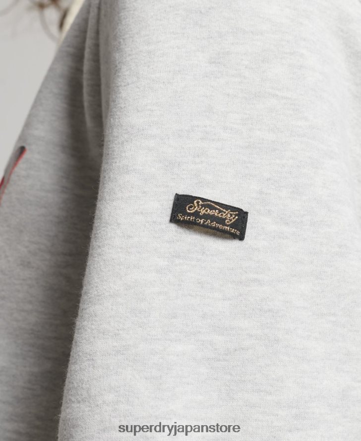 日本のヴィンテージロゴグラフィックパーカー 女性 Superdry 衣類 ライトグレー 2J62PZ3389