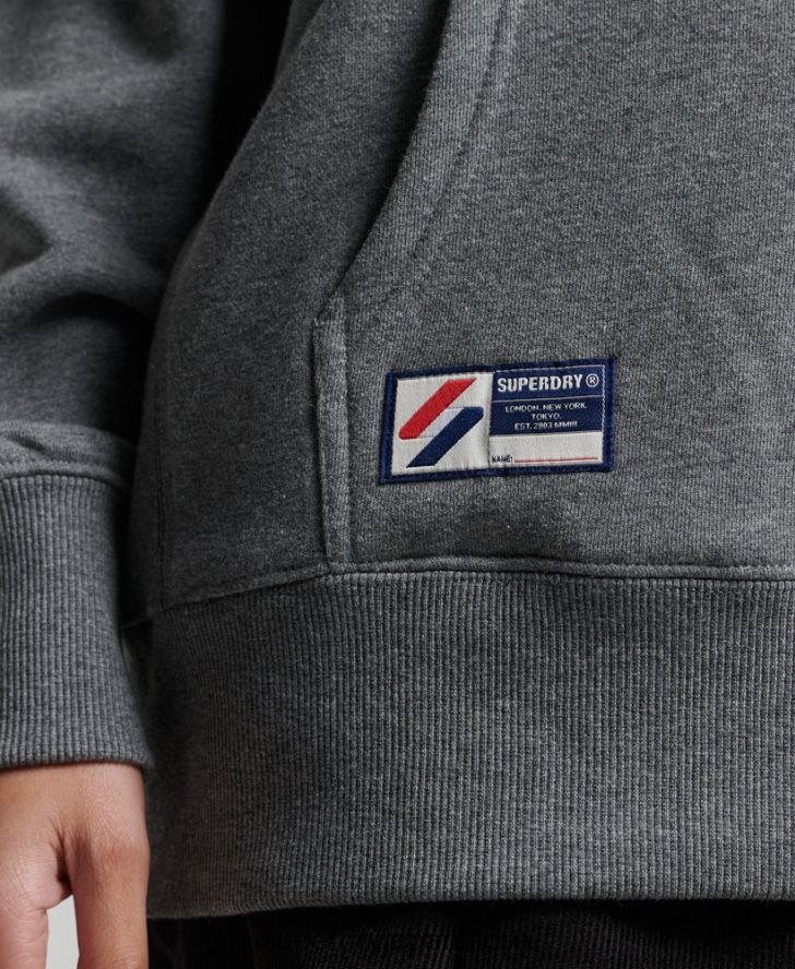 アップリケオーバーサイズパーカー 女性 Superdry 衣類 濃い灰色 2J62PZ3390