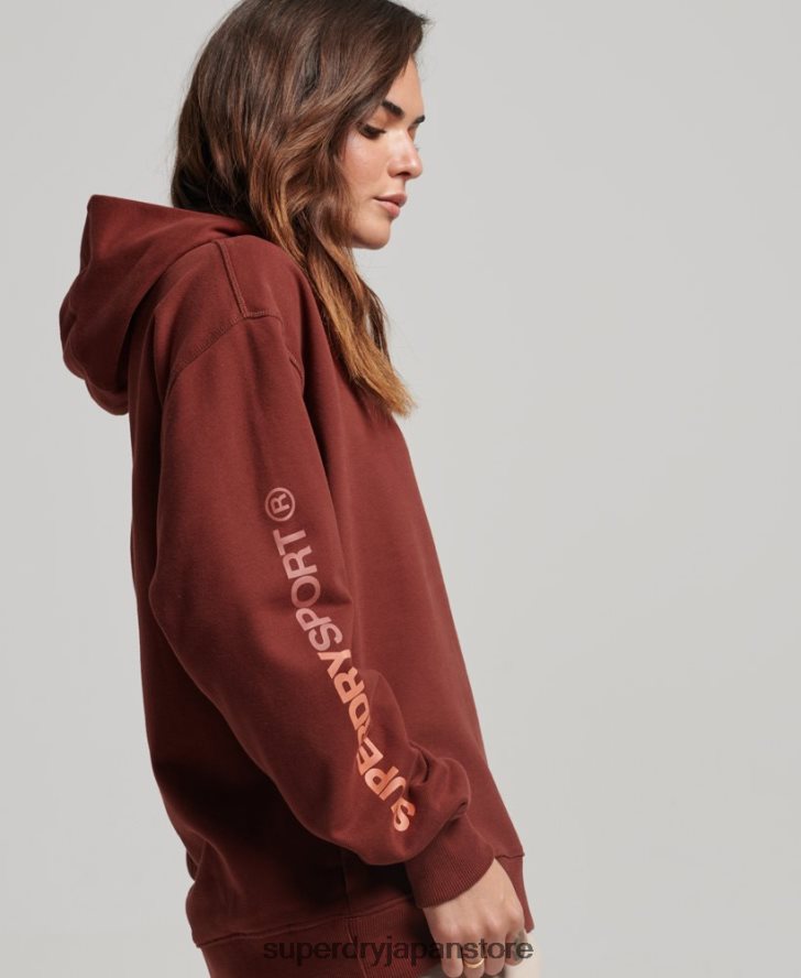 コアオーバーサイズパーカー 女性 Superdry 衣類 茶色 2J62PZ3392